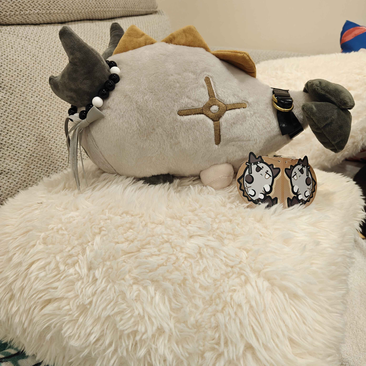 Arknights Wang Bean Plush Showing  Side Details