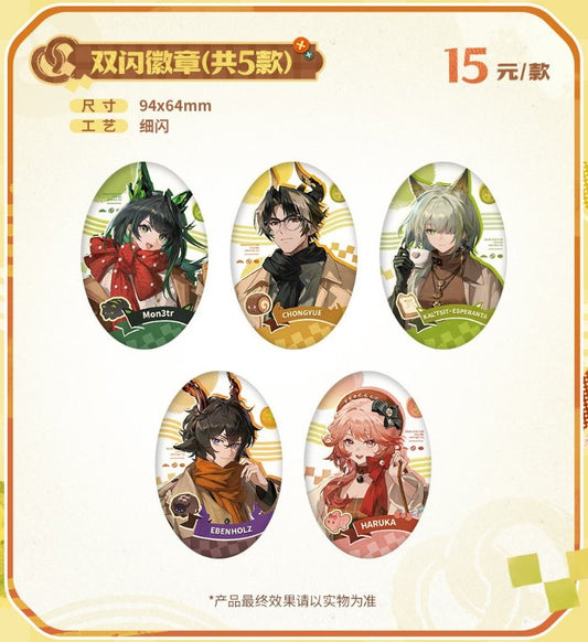 Arknights × MINISO Autumn Whispers glitter can badges – Mon3tr, Chongyue, Kal'tsit, Ebenholz, Haruka